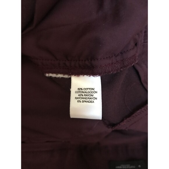 Ann Taylor Loft Marisa Cropped 6P Burgundy Capri Pants - Picture 6 of 6